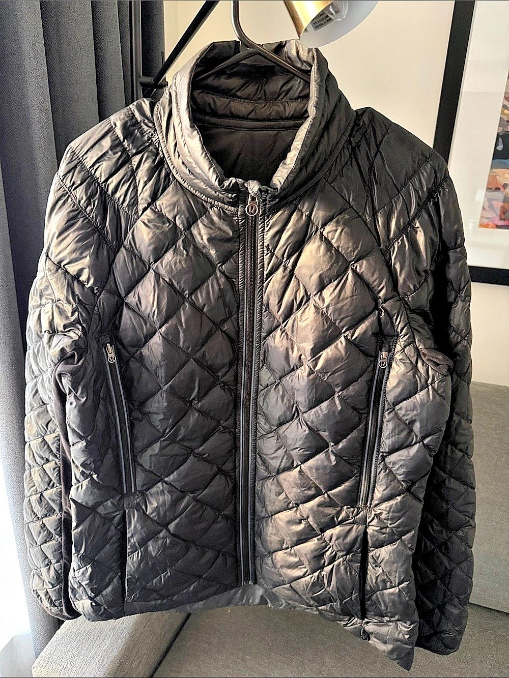 Lululemon Pack It Down Jacket Black Quilted Puffer/ Reversible